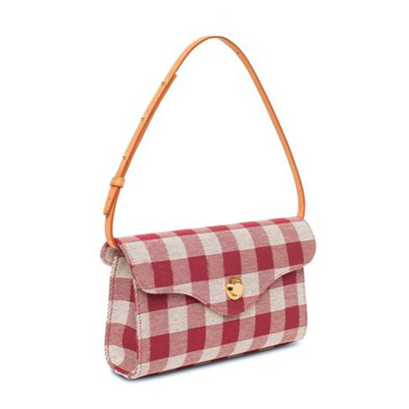 Title 4, Black And White Plaid Single Shoulder Bag