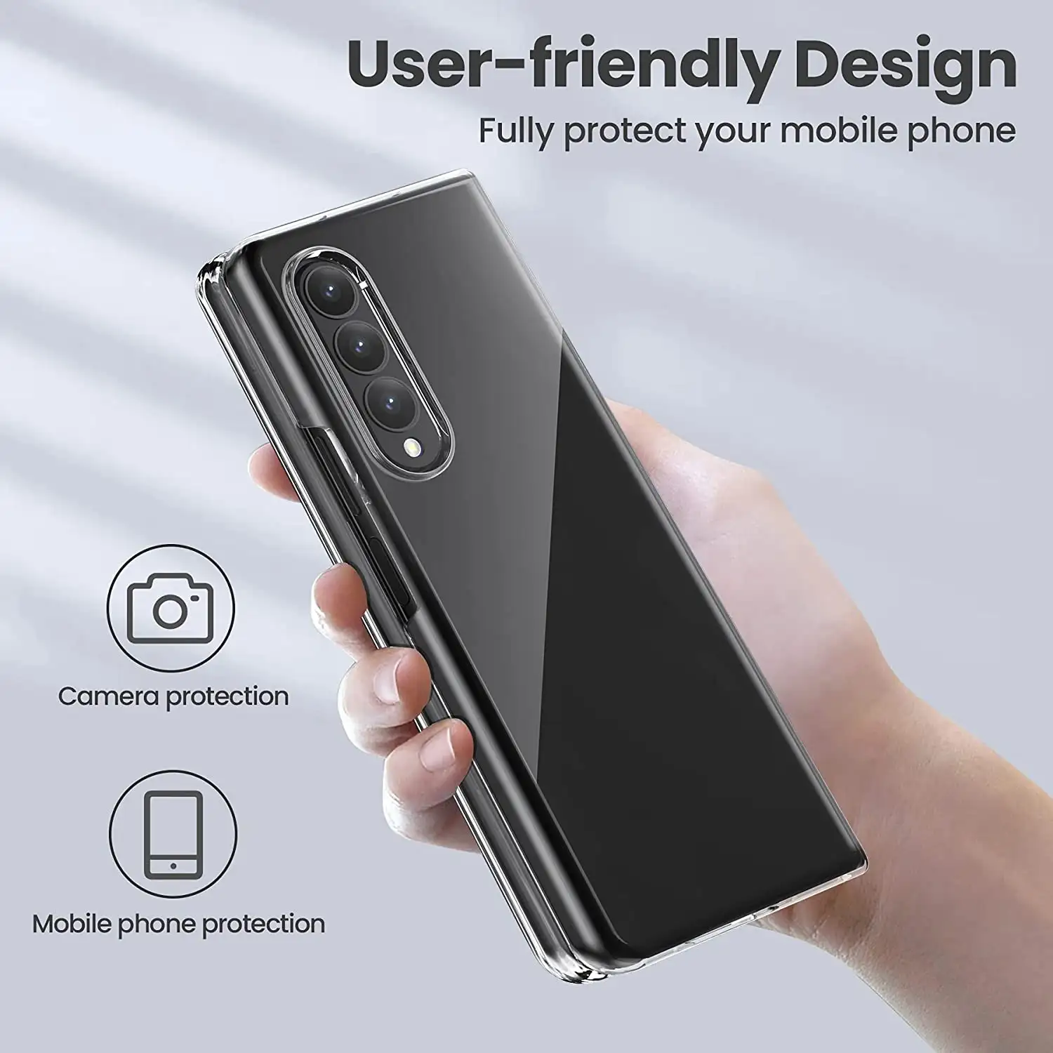 New Mobile Phone Case Creative Electroplating Transparent Folding
