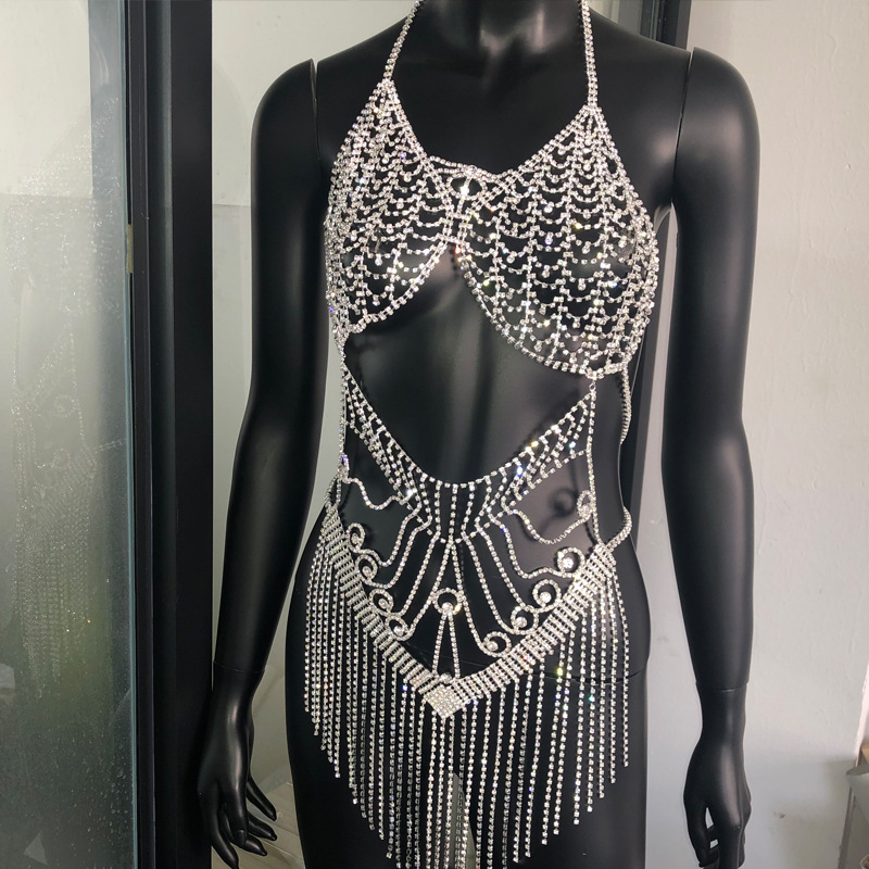 Title 4, Fringed Rhinestone Bodysuit Body Chain