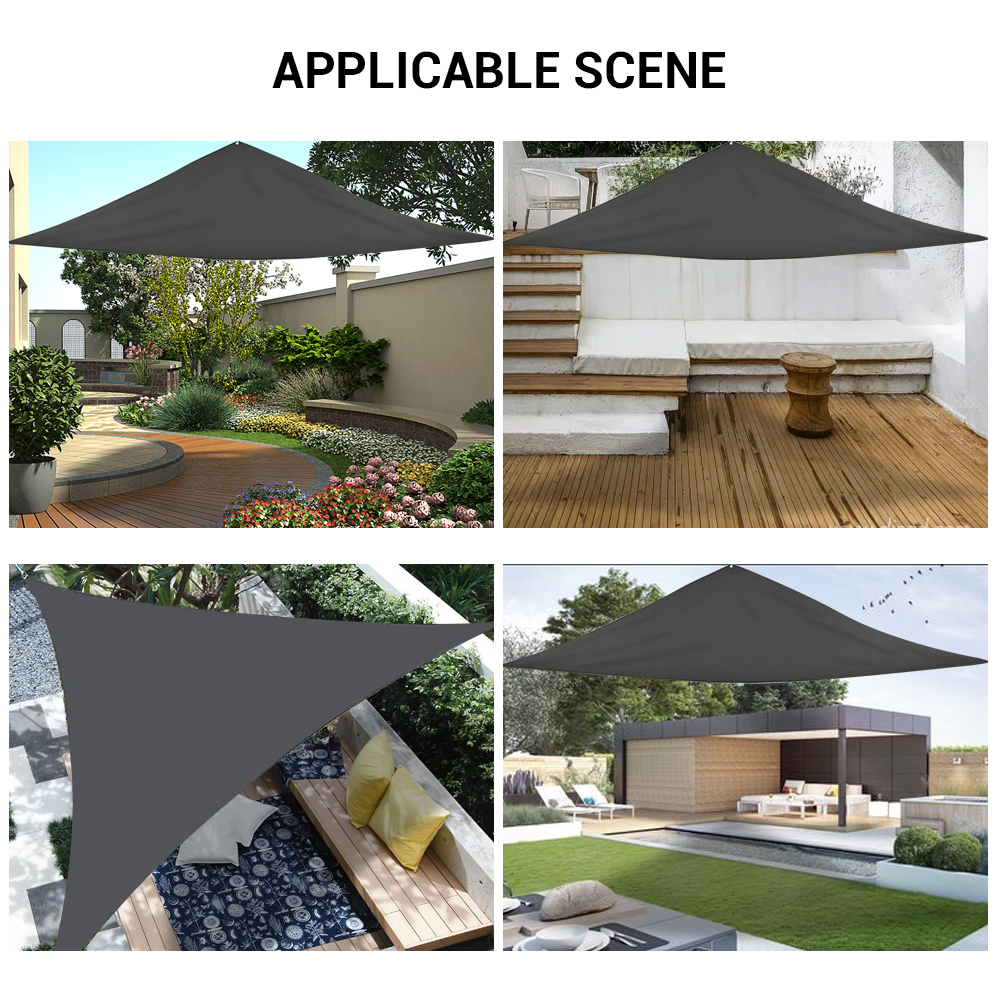 Triangle Sun Shade Sail Canopy Shelter Cover 5m Waterproof Outdoor Yard Garden — image 2