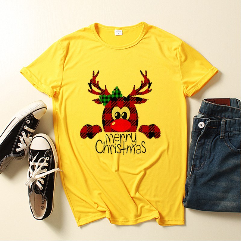 Title 5, Casual Christmas Print Round Neck Short-sleeved...