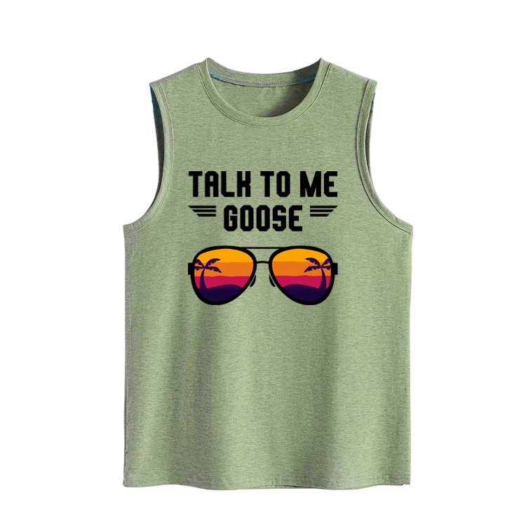 Letter Sleeveless Strap European And American Women's Top Olive - Shop at LoveMi