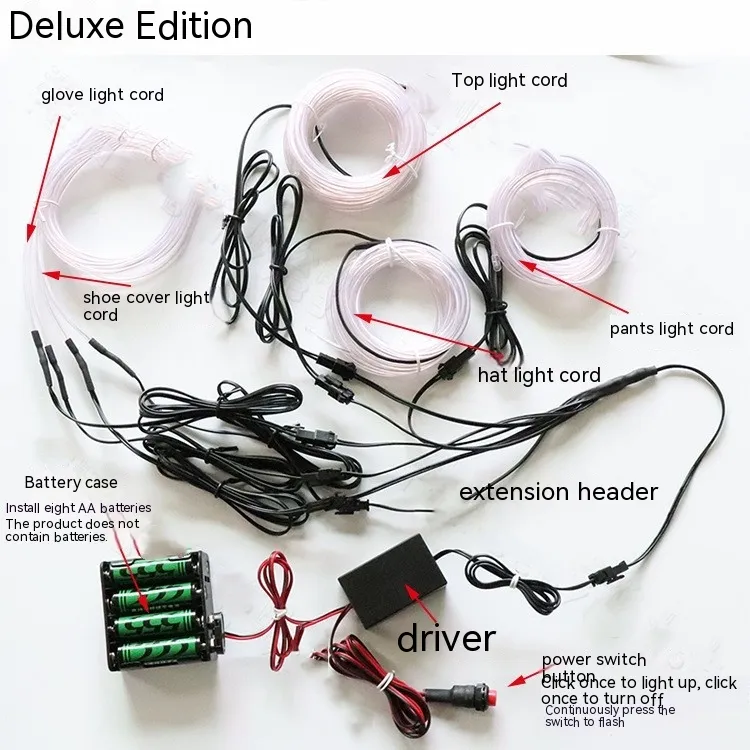 Fluorescent Dance Performance Wear Props LED Shiny Clothes - Deluxe Edition