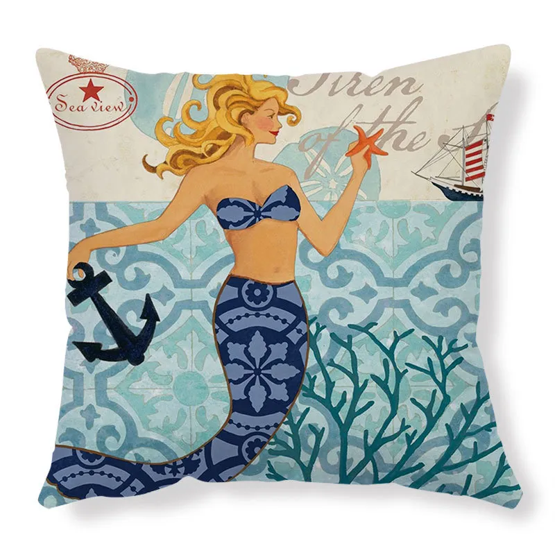 Cushion Covers Sea Turtle Printed Throw Pillow Cases For Home Decor Sofa Chair Seat - A Human