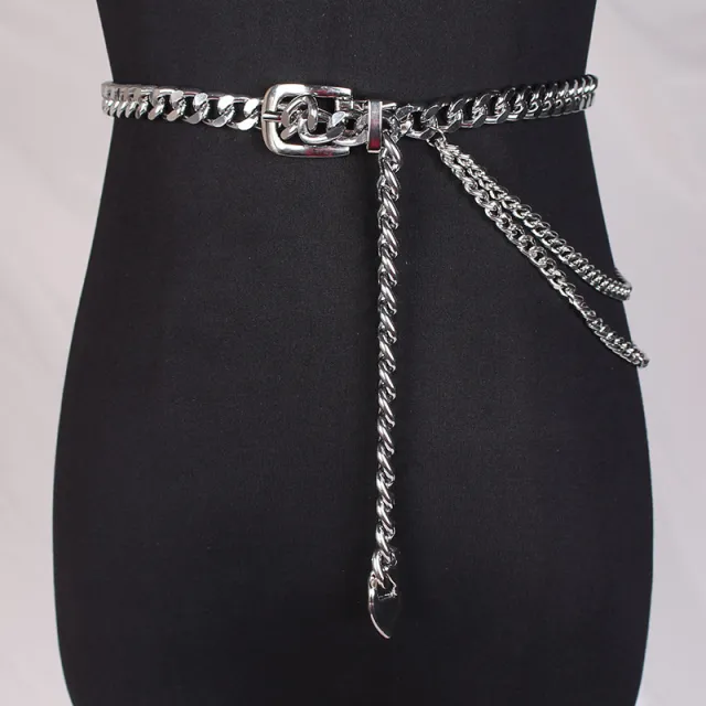Waist Chain European And American Metal Ins Style Fashion Decorative Belt Female Belt Silver - Shop at LoveMi
