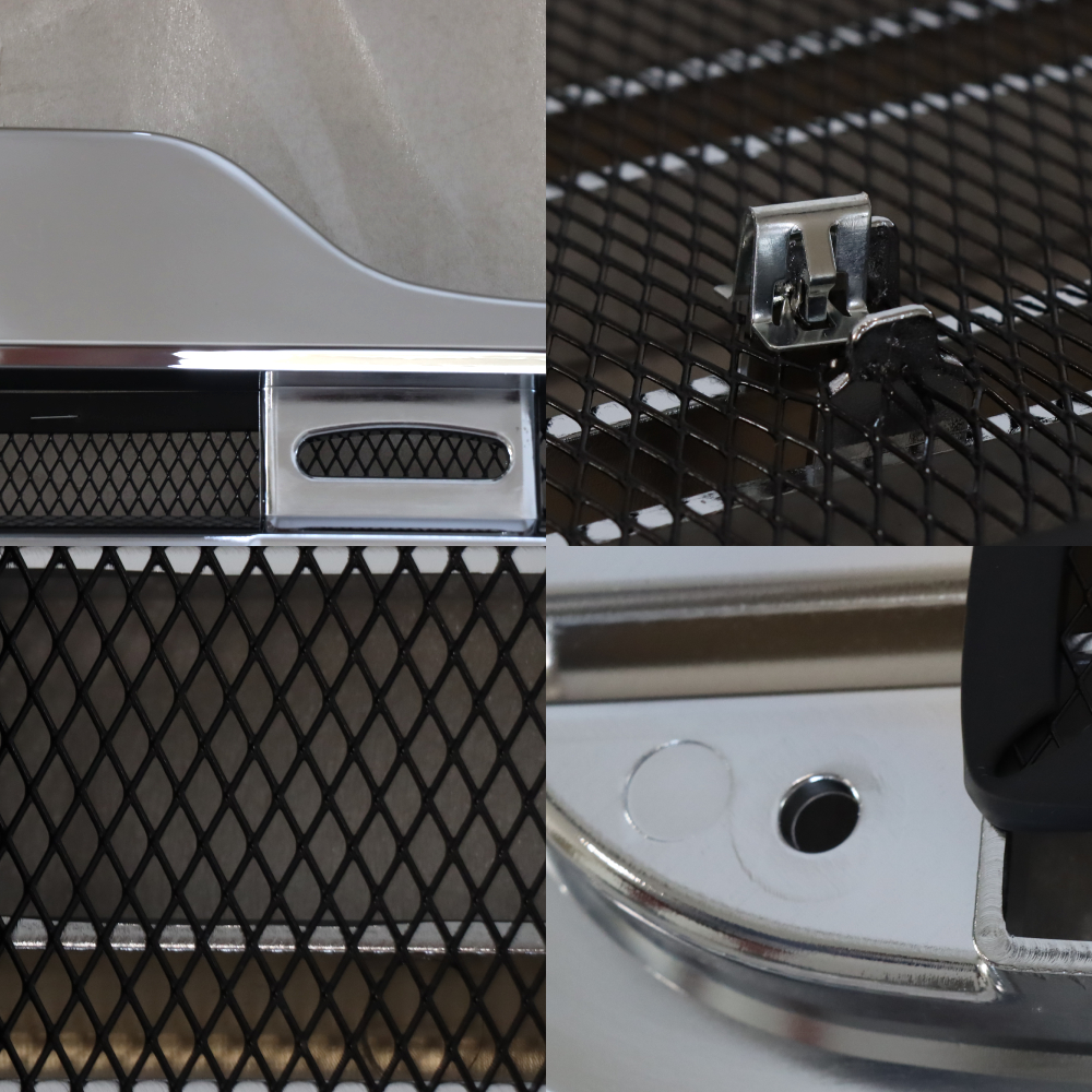 Freightliner M2 chrome replacement grille bug screen mesh detail closeup