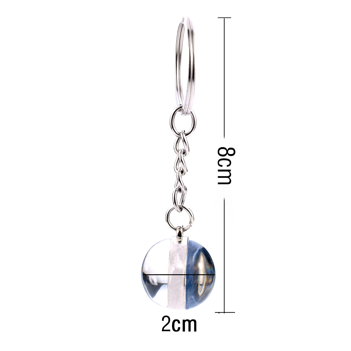 Title 4, Glass Ball Double-sided Keychain Crystal Jewelr...