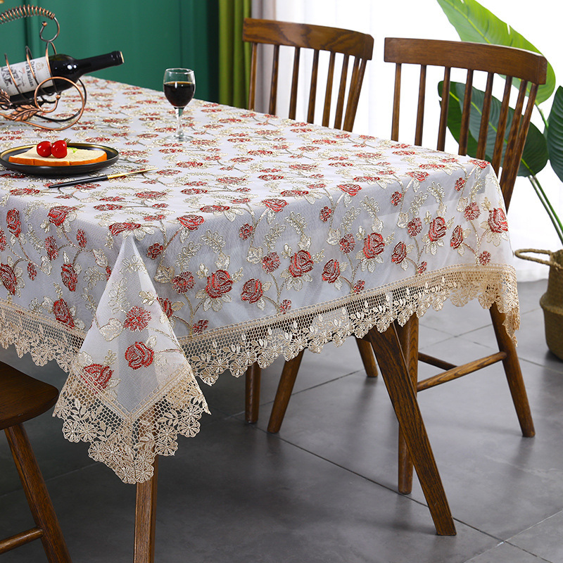 Fabric Lace Embroidered Furniture Cover Cloth — image 1