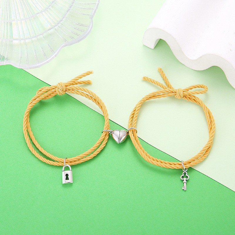 Love Eachother Key Lock Couple Bracelet
