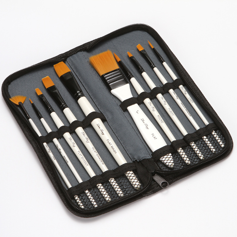 Nylon Wool Watercolor With Cloth Pack Brush Set