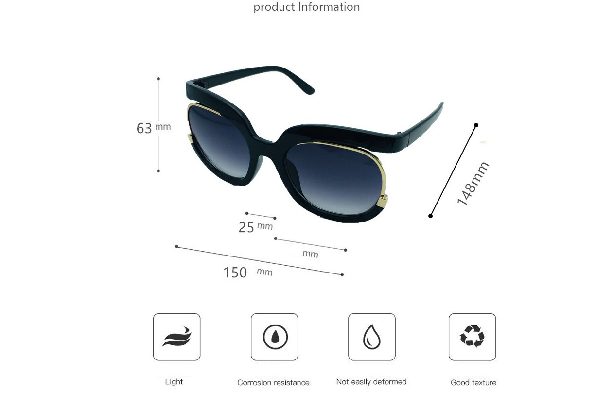 Title 3, Female flying Sunglasses，Women Cat Eye Half Frame