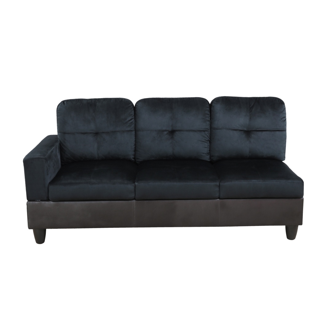 Pickup Only--Dark Blue And Brown Color Lint And PVC 3-Piece Couch Living Room Sofa Set