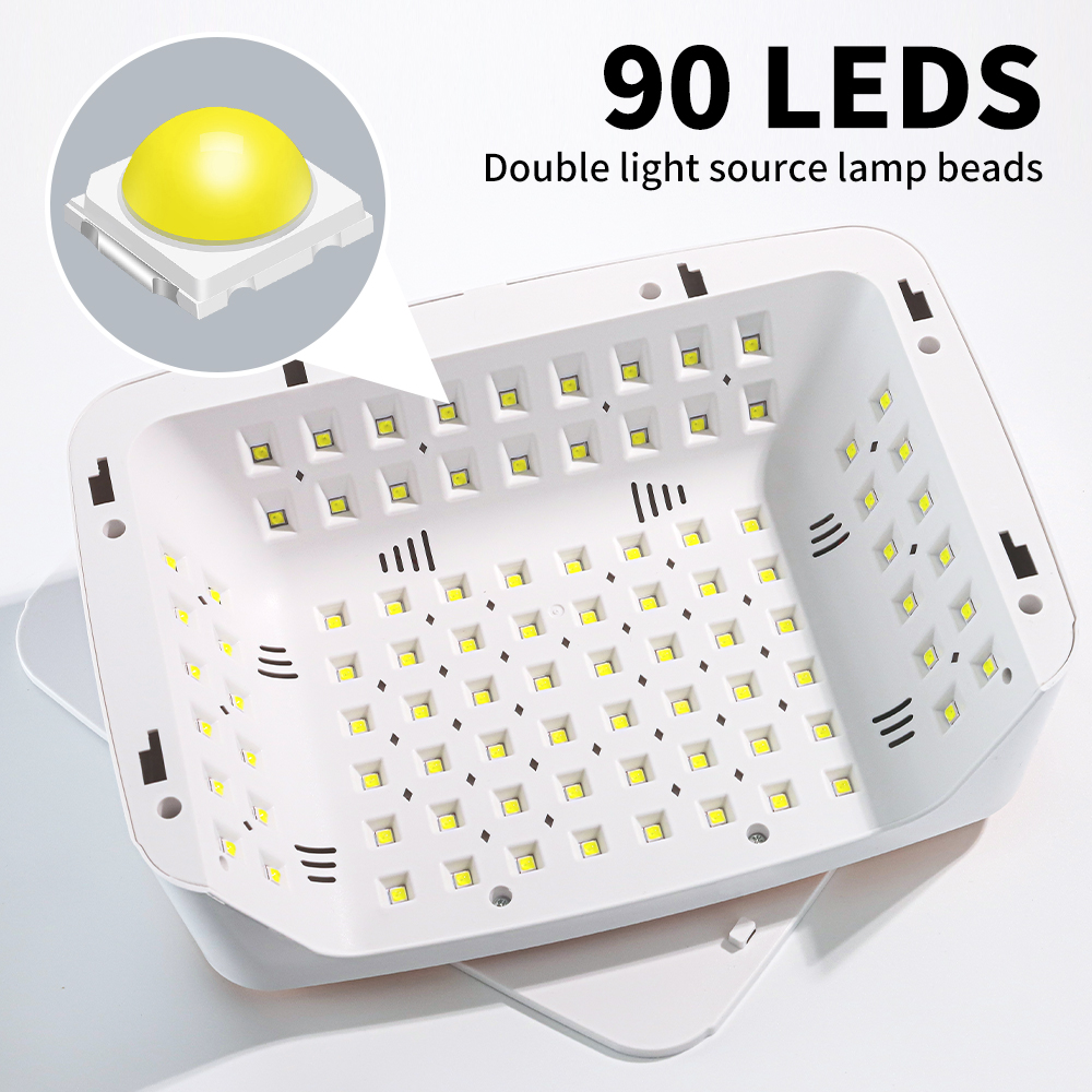 Nail Lamp, Professional Nail Dryer With 90Pcs Lamp Chips, Fast And Efficient Drying, 4 Timer Setting LED Nail Gel Lamp, For Home Salon Use 3