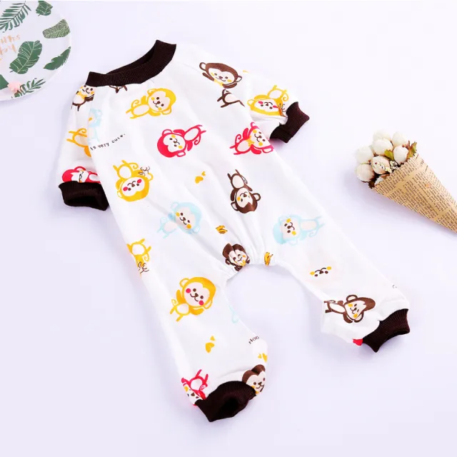 Pet Four Legged Printed Pajamas Comfortable Home Clothes Big Monkey Pajamas - Shop at LoveMi
