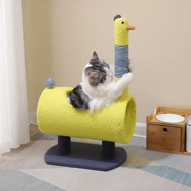 Cat Climbing Frame Sisal Scratching Post Wear resistant Cat Jumping Platform Yellow Chicken Climbing Frame - Shop at LoveMi