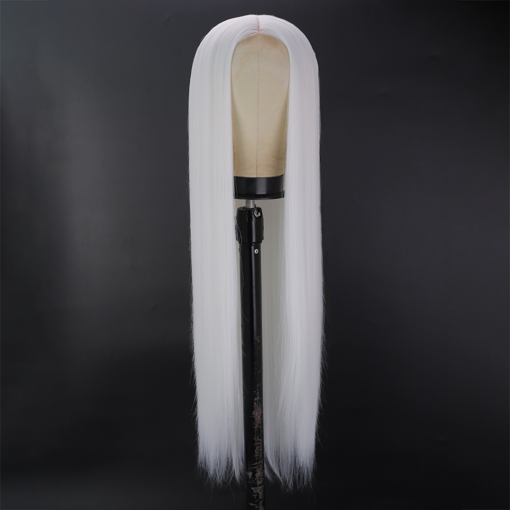 Front Lace Long Straight Hair Chemical Fiber Wig 1001Color - Shop at LoveMi