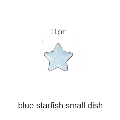 Starfish small plate blue