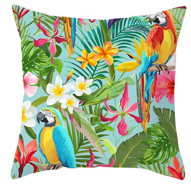 Title 26, Housse de coussin perroquet oiseau plantes trop...