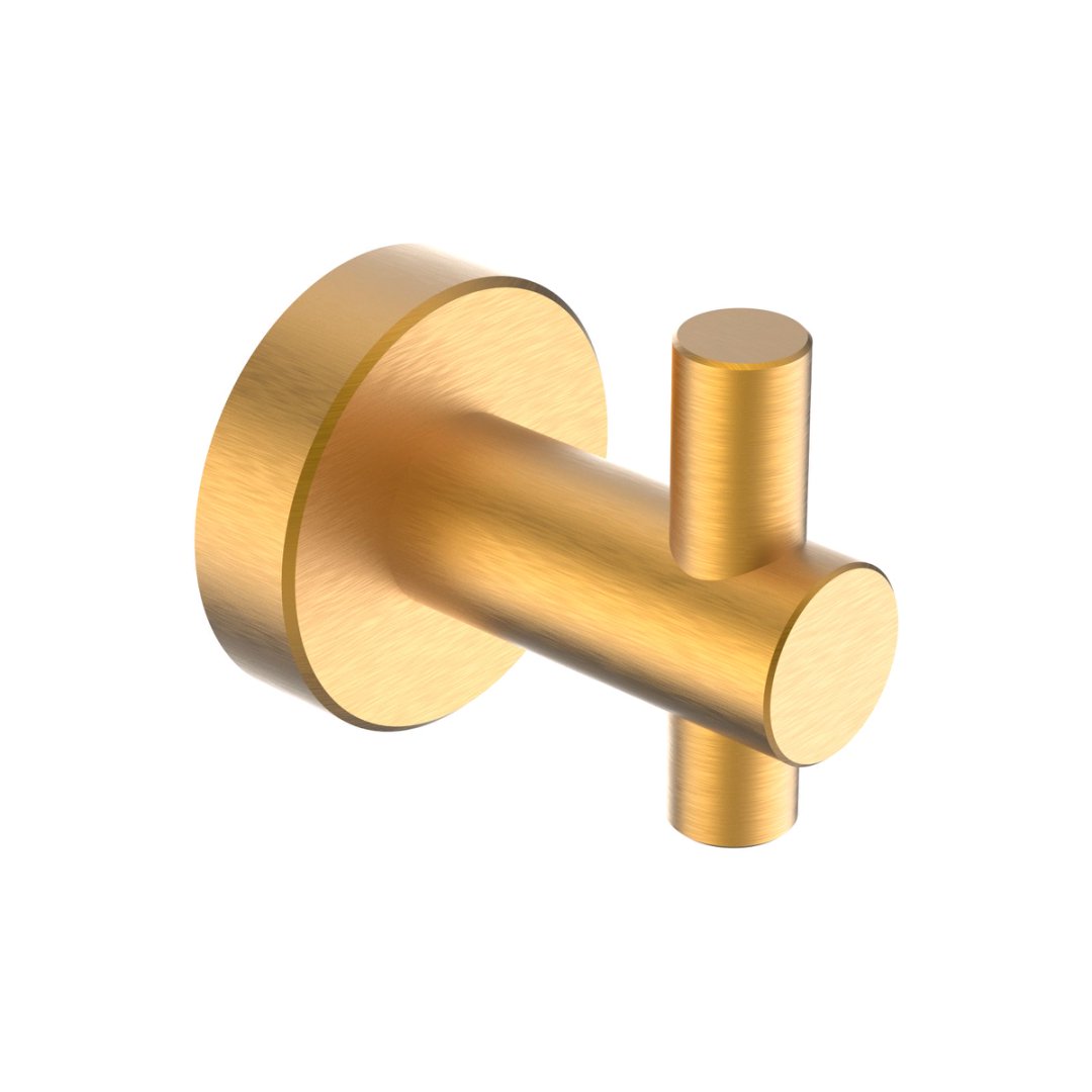 Round Base Wall Hanging Hook With Screws- Brushed Gold Hook, 2 Pack, For Entry S