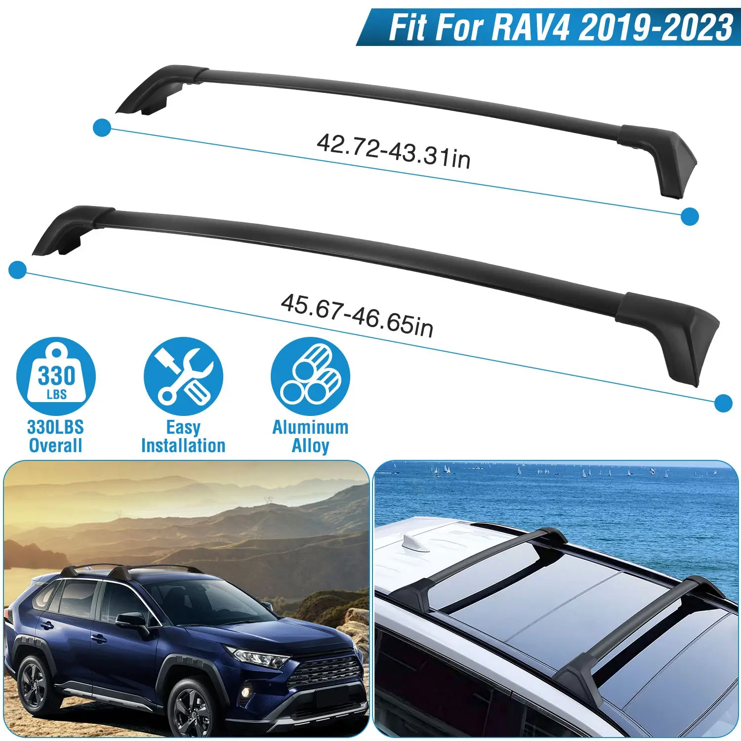 Car Roof Rack Cross Bars Aluminum Alloy
