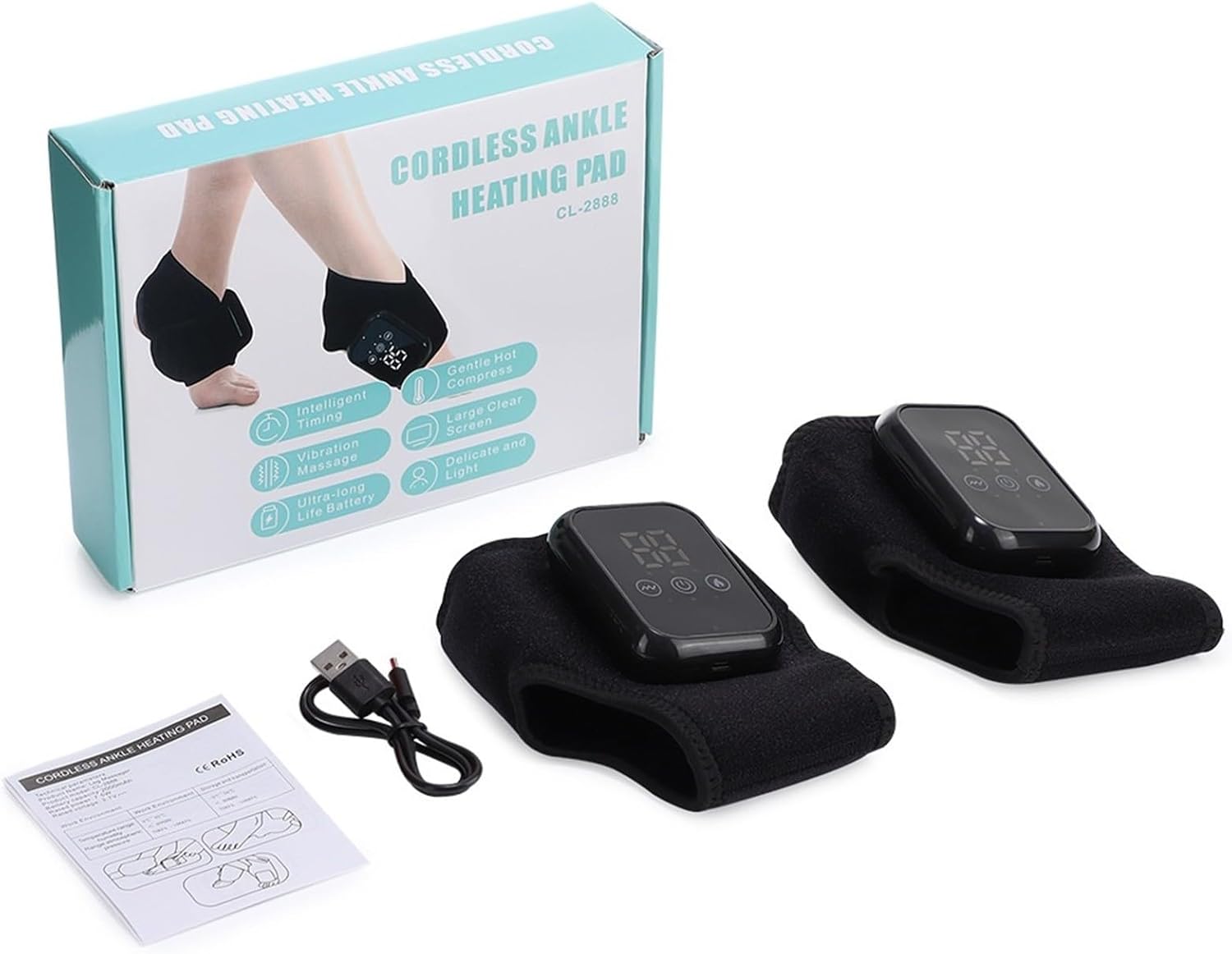 Cordless Ankle Massager With Heat, Heating Pad Massage, Rechargeable Heated — image 5
