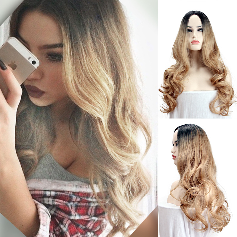 European And American Women's Wig Gradually Dyed In The Long Hair — foto 2