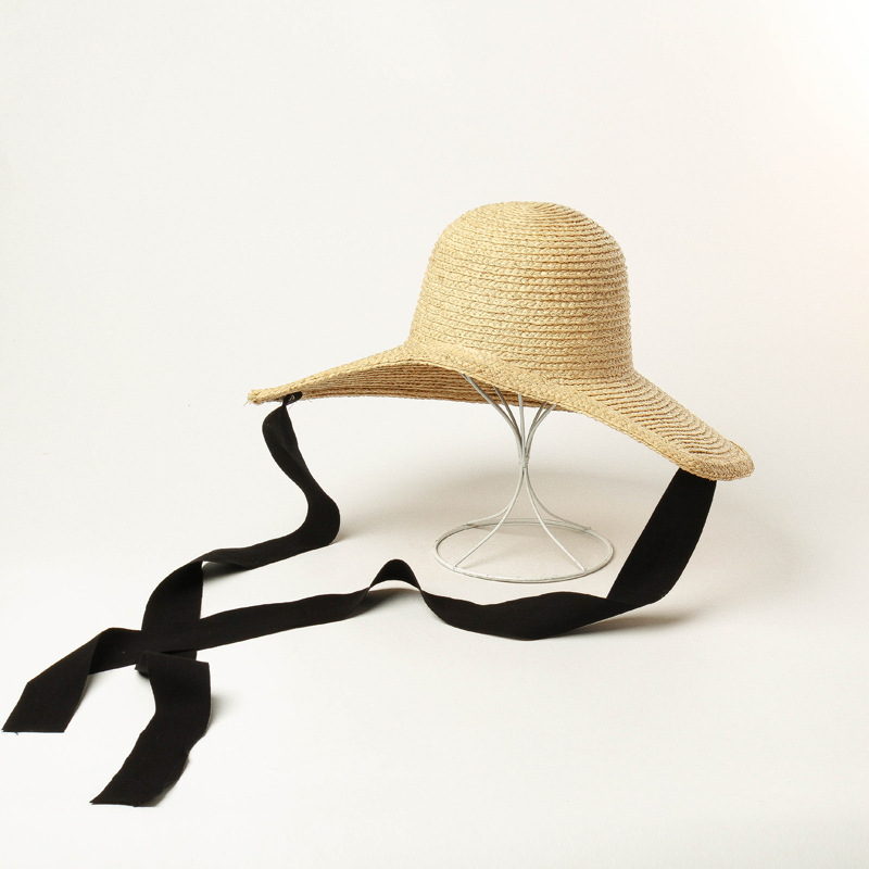 Retro Hand-woven Big Brim Raffia Loli Hat Outdoor