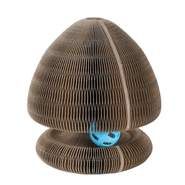 Magic Organ Foldable Cat Scratch Board Toy With Bell Cat Grinding Claw Cat Climbing Frame Round Corrugated Cats Interactive Toys Fish - Shop at LoveMi