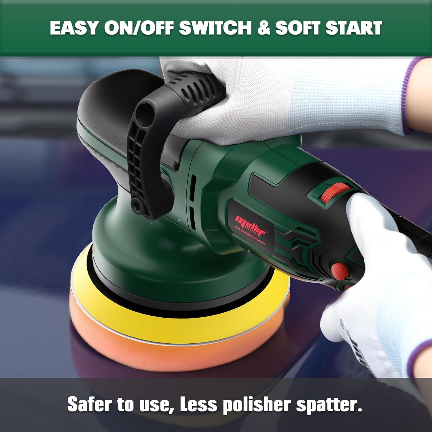 Cordless Buffer Polisher For 18V Battery, 6IN Brushless 3545 DA Car 6 Speeds — image 8