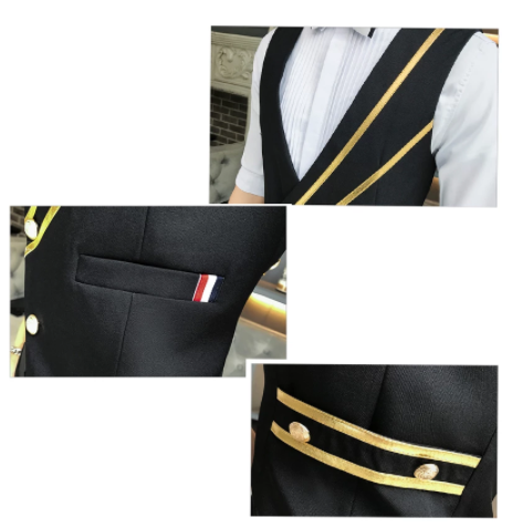 Men's British Diagonal Pull Strip Single-breasted Vest Overalls