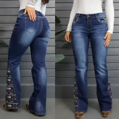 Women's High-Waist Heavily Ripped Jeans, Wide-Leg Full-Length Jeans With A Destroyed Streetwear Finish, Light-Wash Denim For All Seasons Forbidden ... - View 1