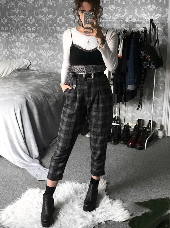 Title 6, Retro Plaid Ladies Casual Pants