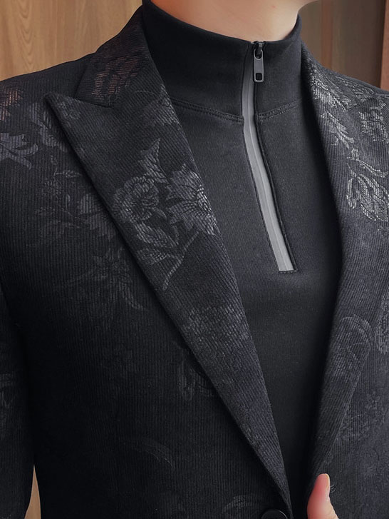 Men's Slim Fit Floral Print Casual Balzers