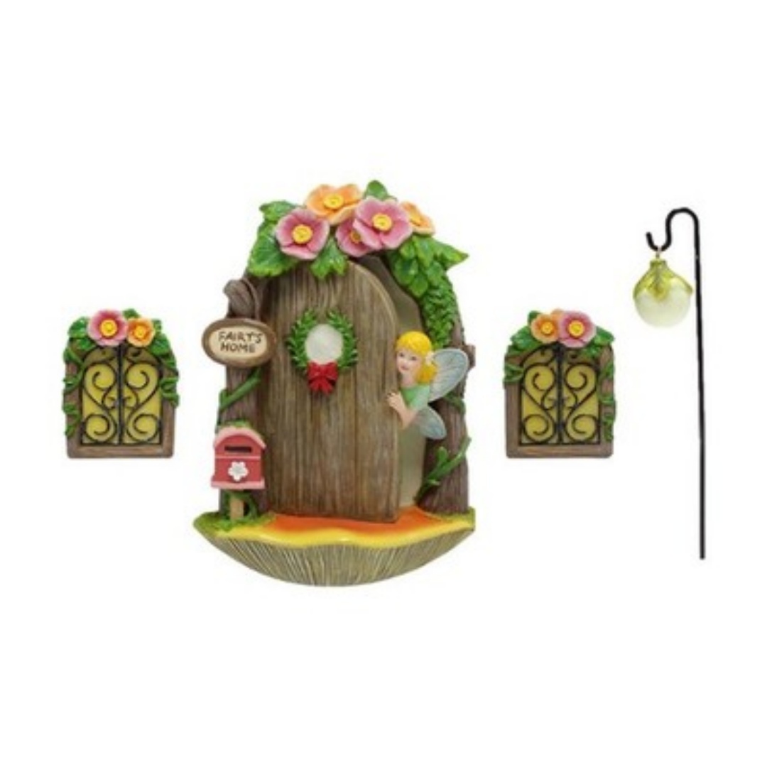 Resin Fairy Door And Windows Miniature Sculpture For Trees Outdoor Decor — foto 4