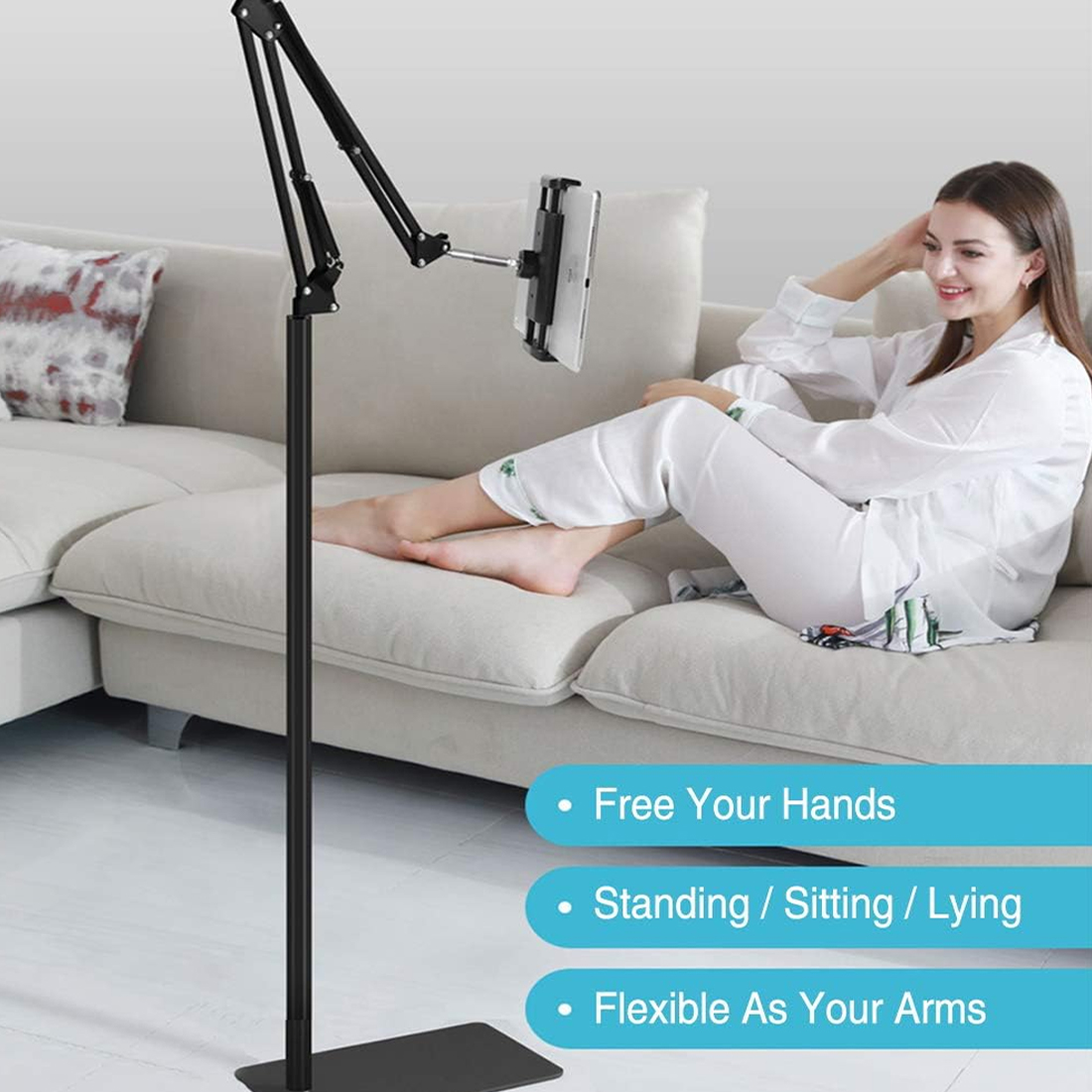 Support de sol universel réglable à 360 degrés, pour ipad, tablette – Image 7
