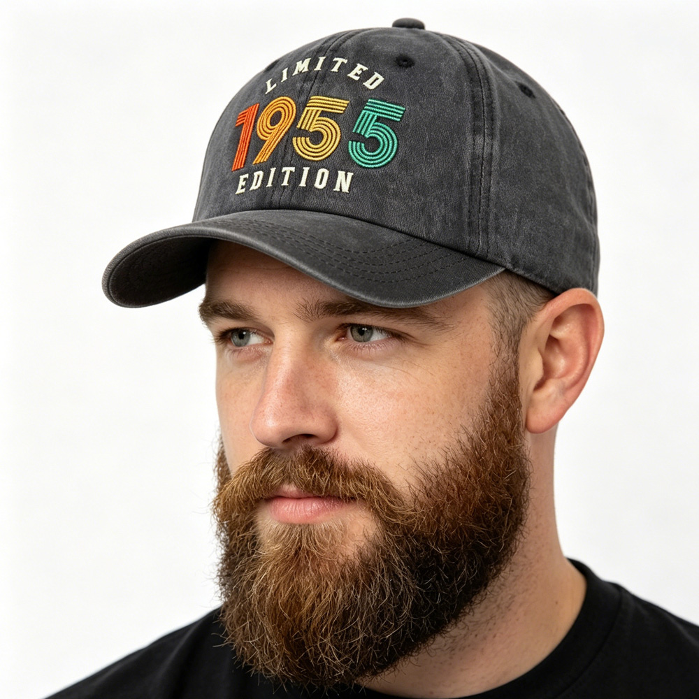 หมวกแบสบอล 1955 วินเทจ ผ้าฝ้าย สีเก่า สำหรับชายหญิง (2 ชิ้น)