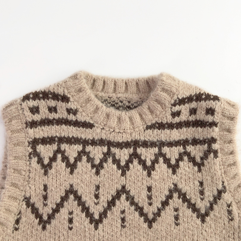 Vest Western Style Baby Boy And Baby Girl Knitted Waistcoat Mori
