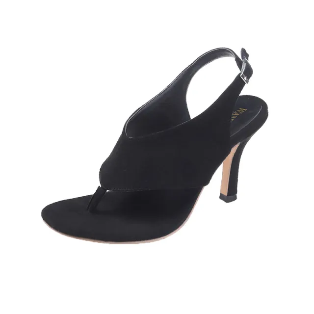 Flip Buckle Stiletto Heel Large Size Sandals Women Black - Shop at LoveMi