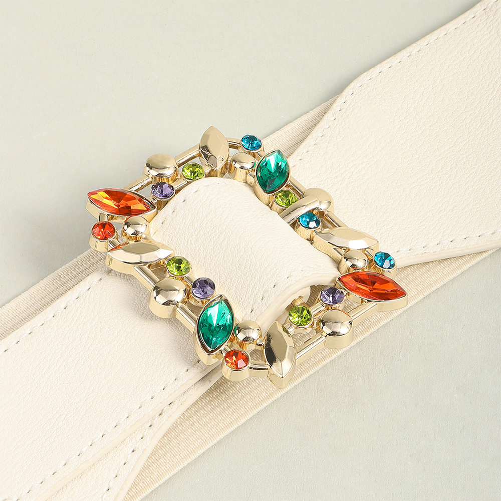 Women's Belt Extended Comfortable Elastic Belt Colorful Leaf Personality Button-down With Skirt Pants Shirt Coat