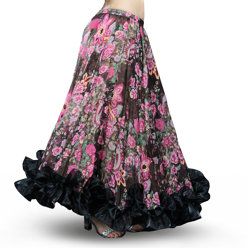 Fashion And Novel Temperament Belly Dance Bohemian 360 Degree Flower Skirt