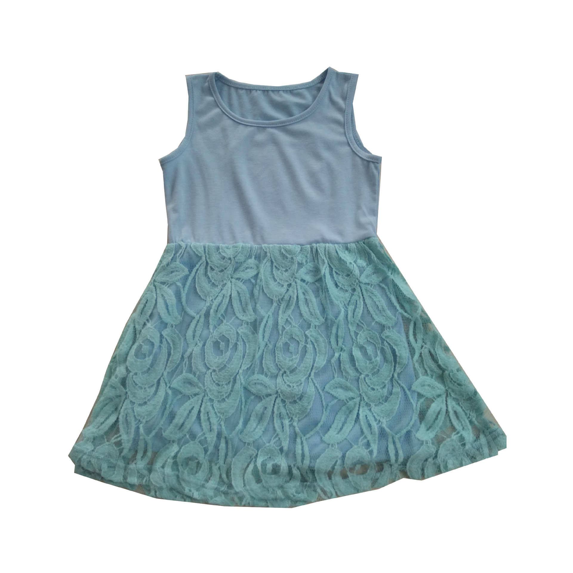 Women's Solid Color Patchwork Lace Parent-child Dress