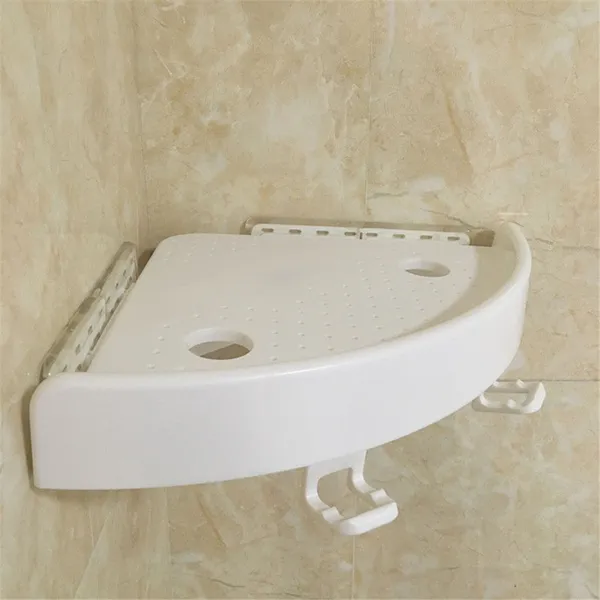 Bathroom Corner Shelf Organizer With Hooks, Easy To Install White - Shop at LoveMi