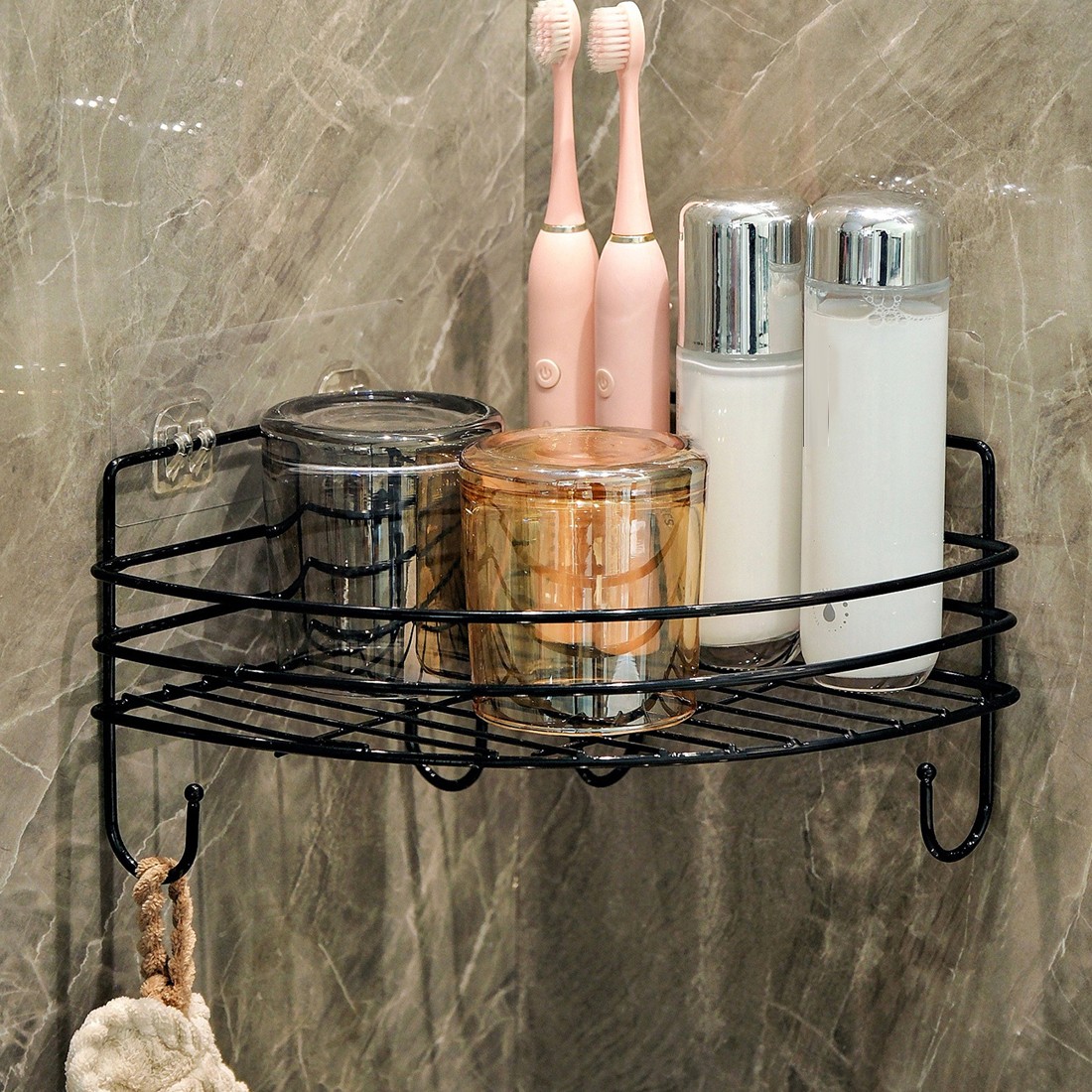 2PCS Corner Shower Rack Shelf Bathroom Storage Organiser Basket Tidy Shelf UK