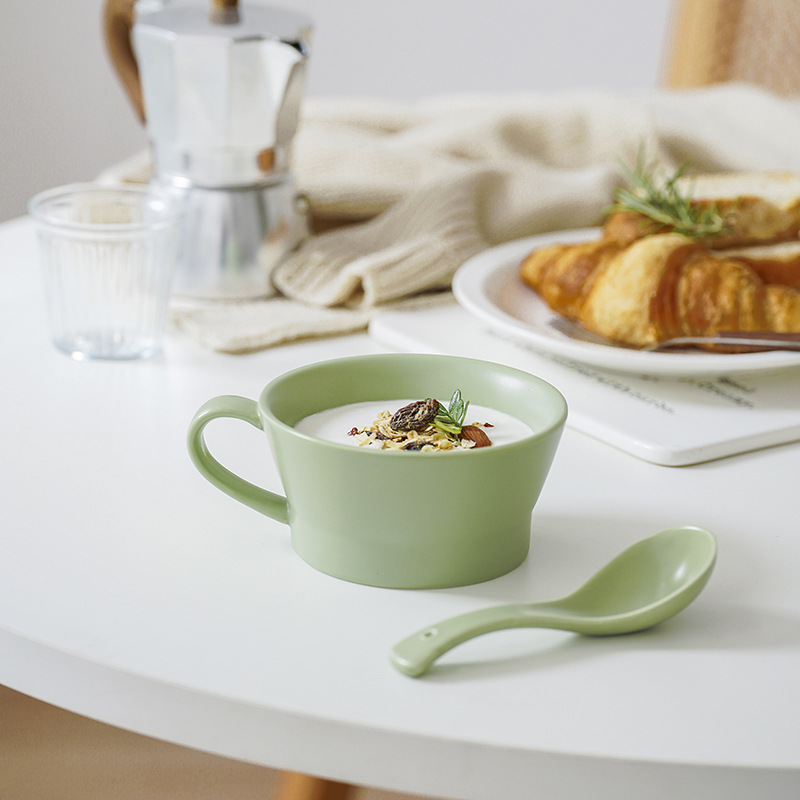Large Capacity Breakfast Oatmeal Cup Nordic Ins Style Household Ceramics