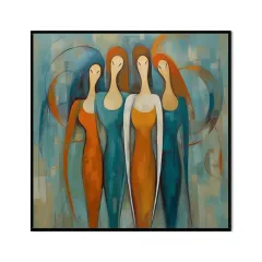 Characters Handmade Oil Painting On Canvas Wall Art Decoration Modern Abstract Four Female Portrait Color For Home Room Decor Rolled Frameless Unst... - View 1