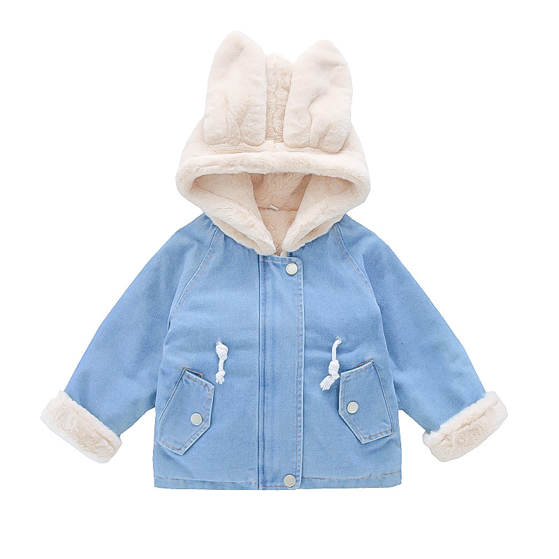 Girls' Denim Jacket Girls' Baby Plus Velvet Thickening — foto 7