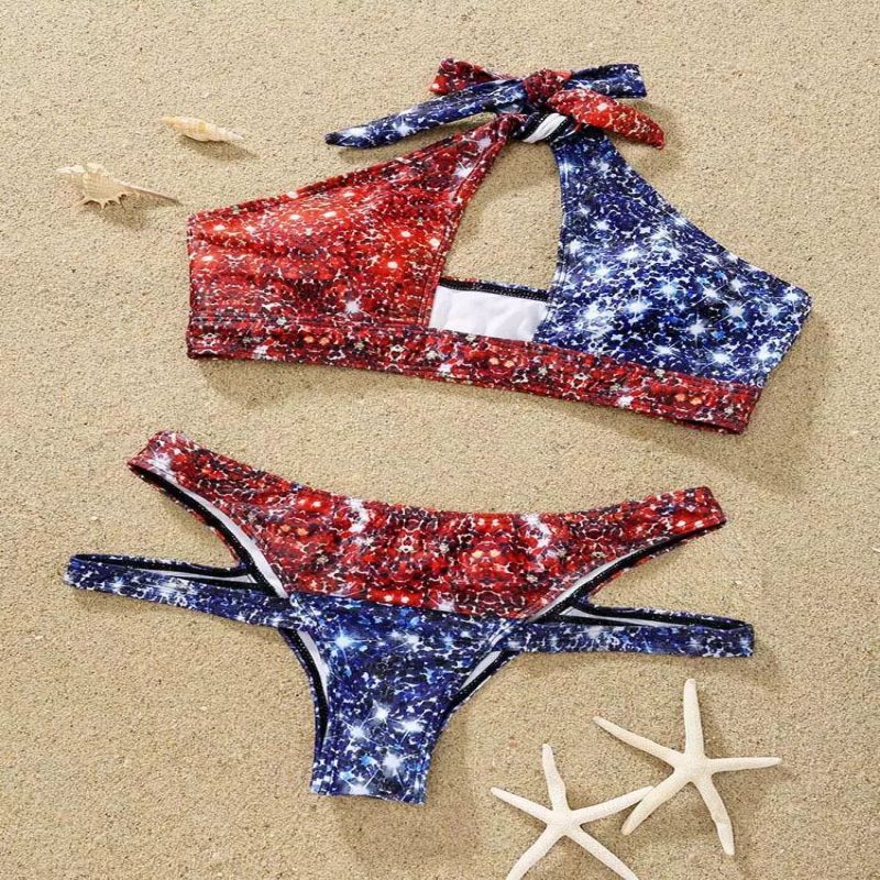 European And American Starry Print Women's Seperated Swimwear