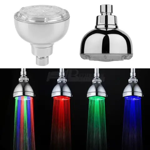Romantic LED Shower Head Pressurized Water Saving Adjustable 7