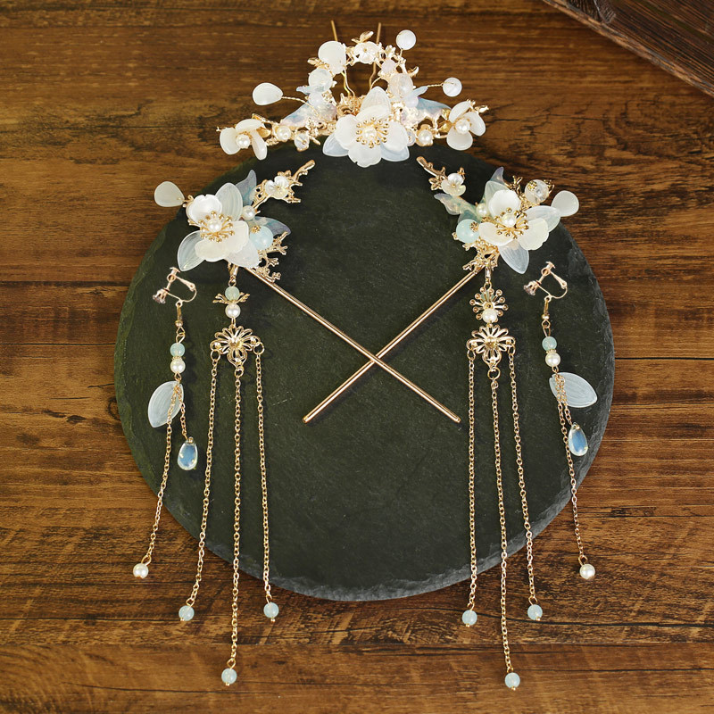 مجموعة كاملة من دبابيس الشعر المزينة بالشراشيب لأغطية الرأس