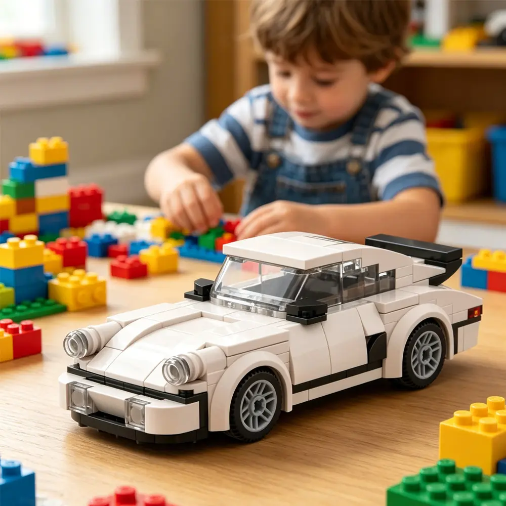 White Sports Car MOC Building Blocks